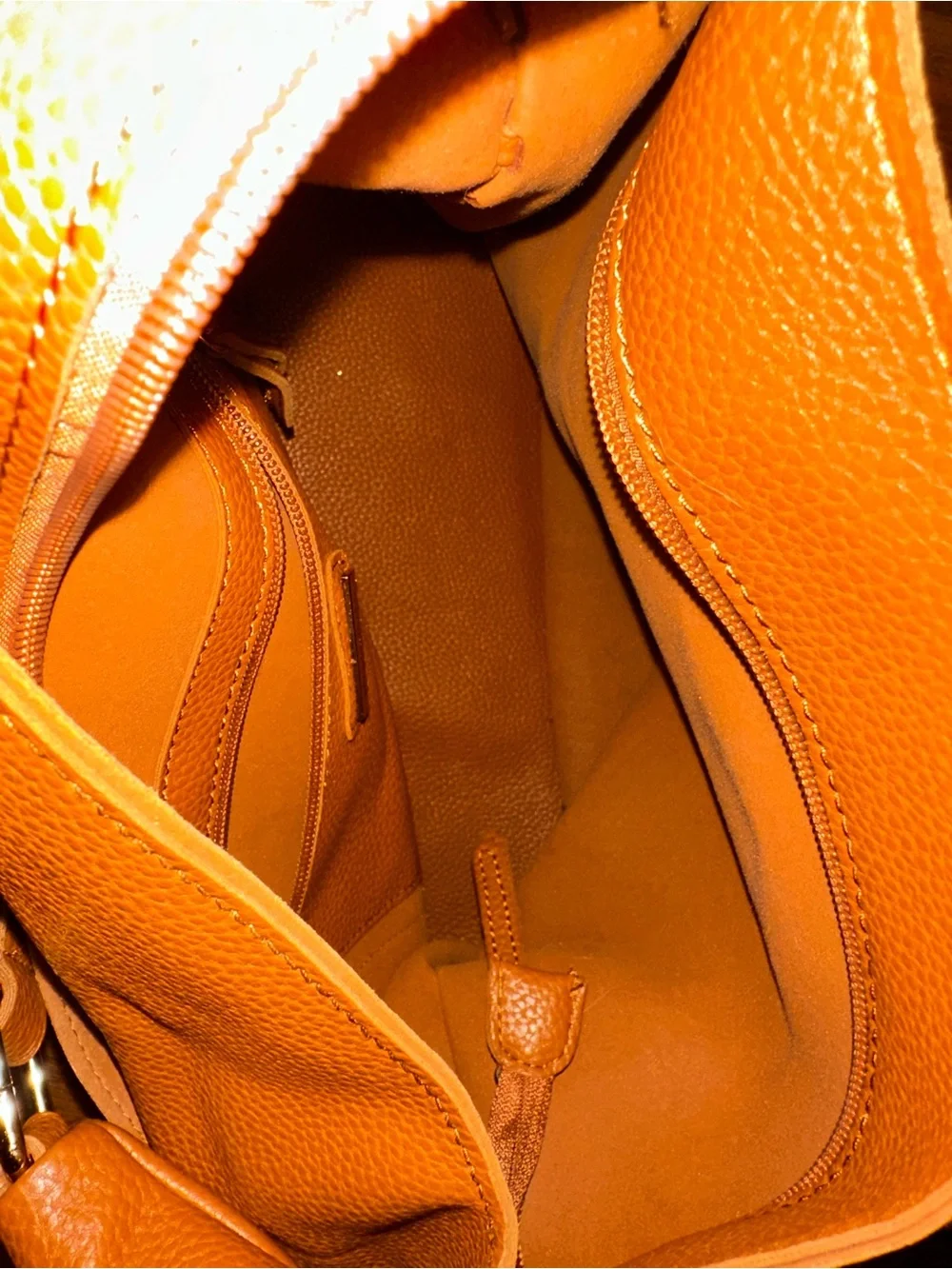 Caramel Tan Leather Hobo Bag with Braided Trim and Tassel